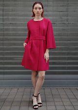 line wool fuchsia coat