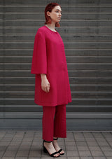 line wool fuchsia coat