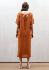 JunoMIlano-rib-long-dress-linen-terracotta