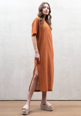 JunoMIlano-rib-long-dress-linen-terracotta