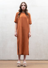 JunoMIlano-rib-long-dress-linen-terracotta