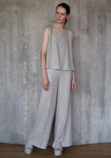 Flared viscose trousers