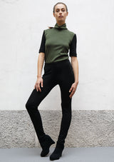 Seam wool jersey trousers