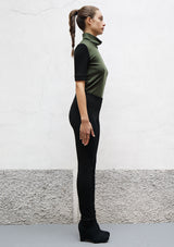 Seam wool jersey trousers