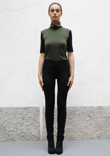Seam wool jersey trousers