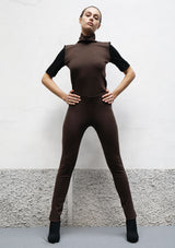 Seam wool jersey trousers