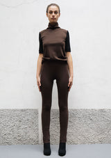 Seam wool jersey trousers