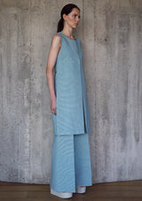 Flared plissé trousers