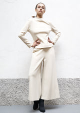 Flared cropped jersey trousers