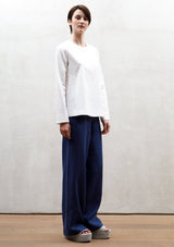 Wide plat long trousers