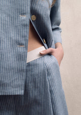 Wide pleat trousers | Stripe