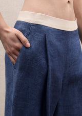 Wide pleat trousers | Blue