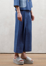 Wide pleat trousers | Blue