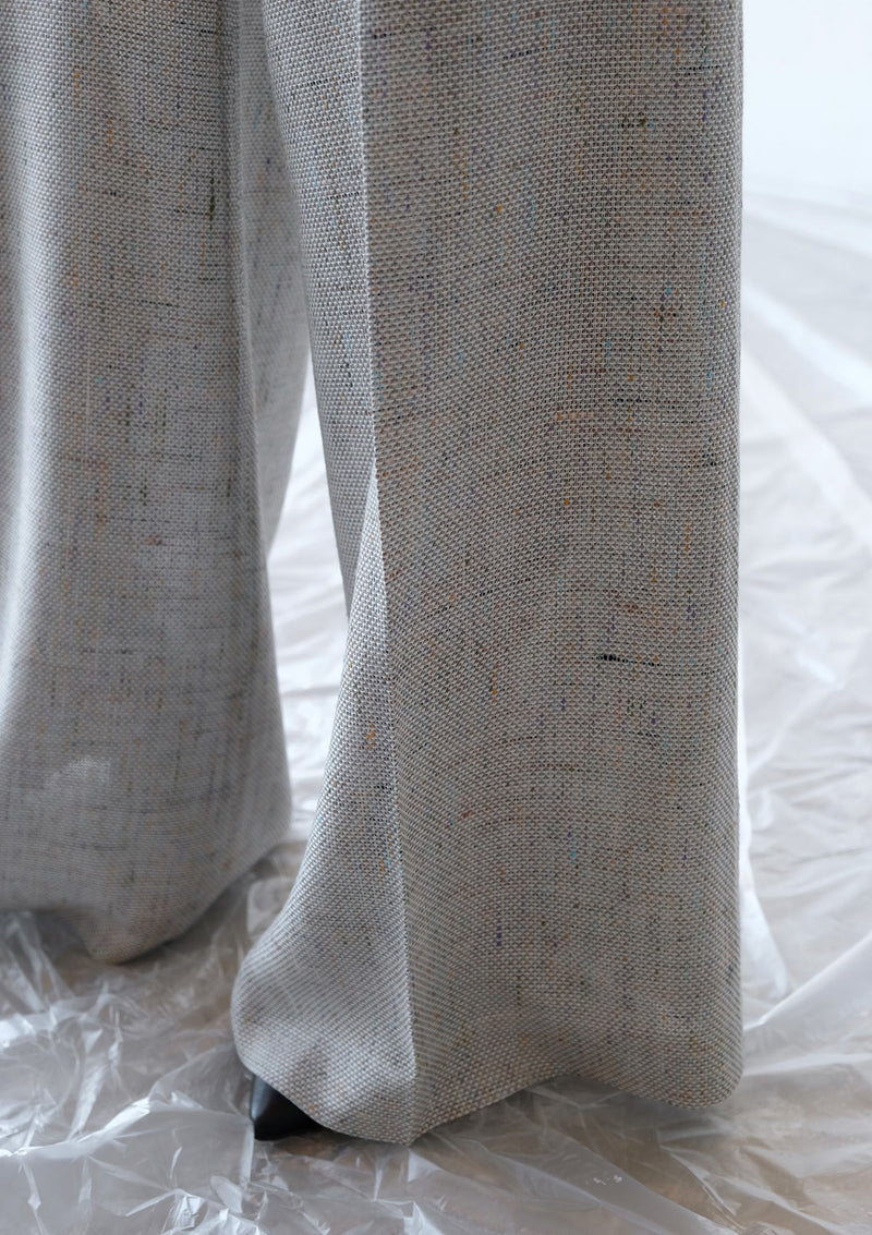 Flared viscose trousers
