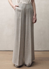 Flared viscose trousers