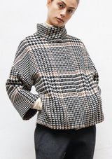 High collar wool half coat