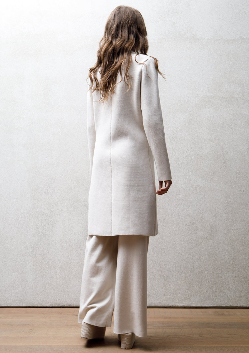 Knit cotton coat | Off white
