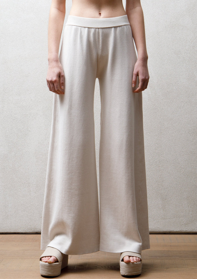 Knit cotton trousers | Off white