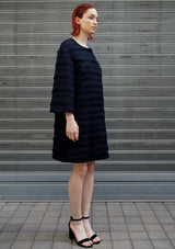 Line wool fringe coat